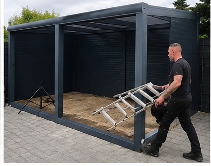 Gartenraum während der Umsetzung